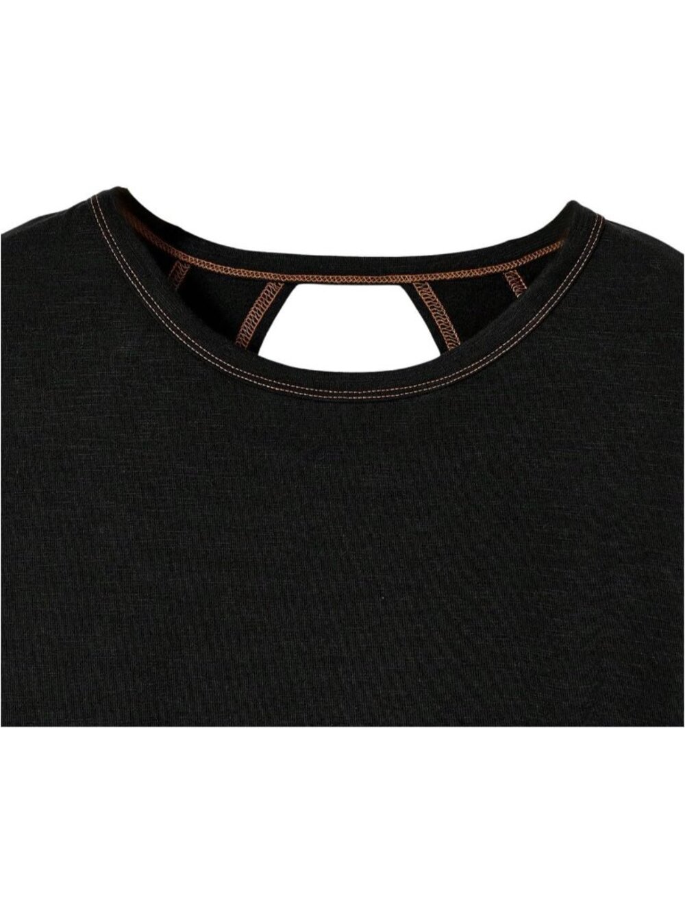 Women's Solid Black Open Back Tops Workout Backless Casual Athletic Shirts - Picture 4 of 4